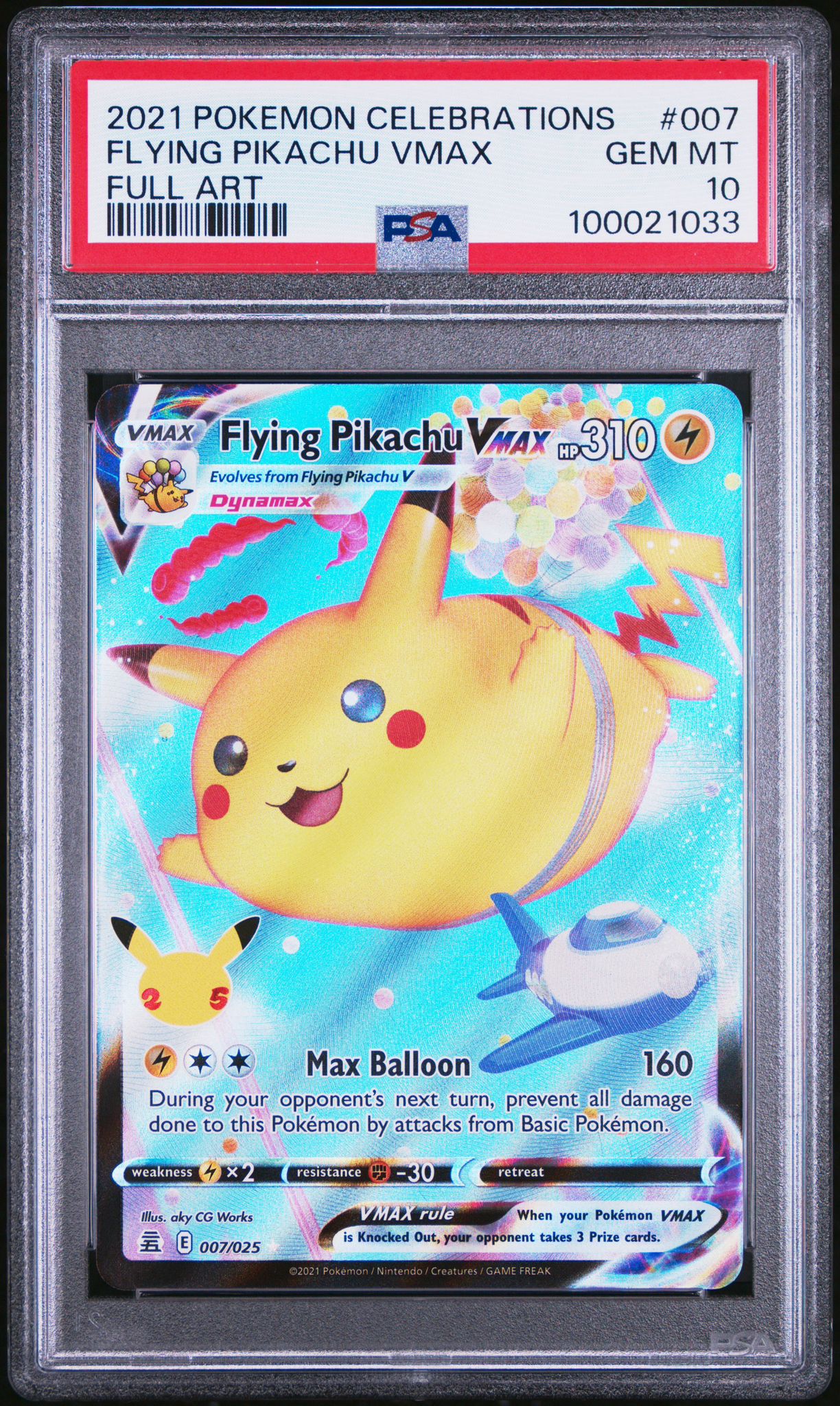 PSA 10 - Flying Pikachu VMAX 007/025 & Surfing Pikachu VMAX 009/025 Sequential