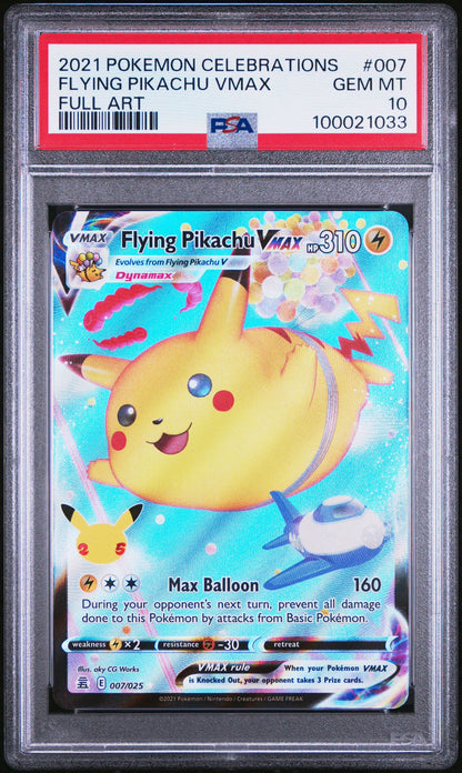 PSA 10 - Flying Pikachu VMAX 007/025 & Surfing Pikachu VMAX 009/025 Sequential